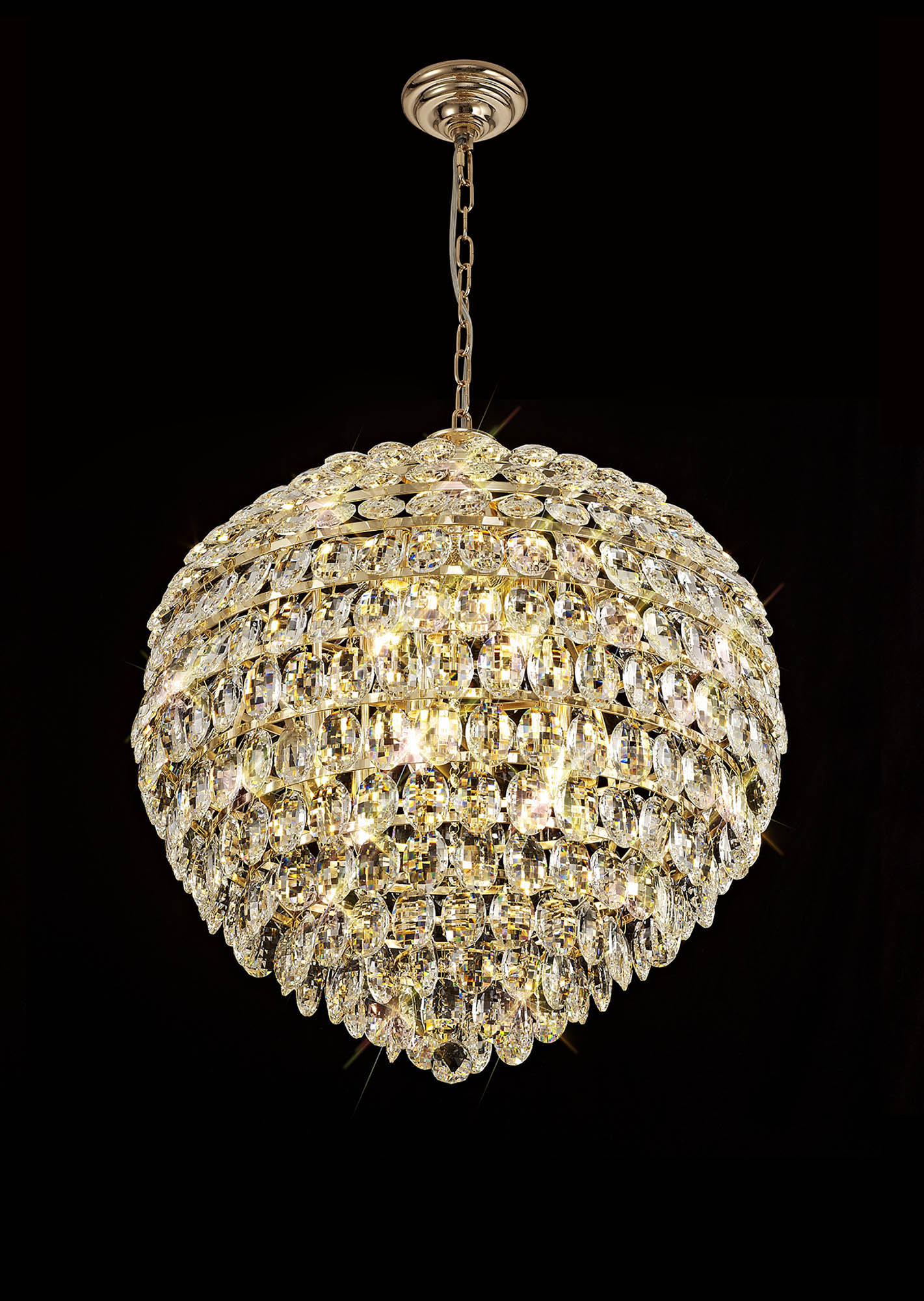 Coniston French Gold Crystal Ceiling Lights Diyas Contemporary Crystal Ceiling Lights